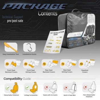 Auto Sitzbezug Set Universal Vorne und Hinten Komfortabel Komplett Set